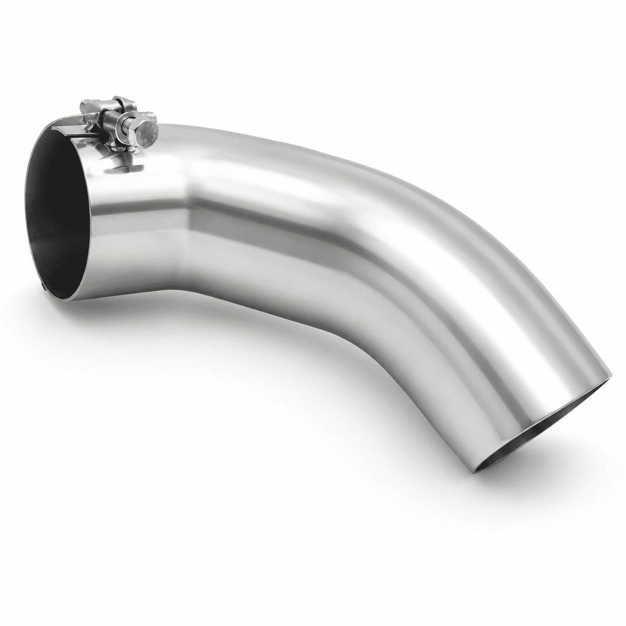 Turn Down Exhaust Tip 3.5" Inlet Polished Tailpipe With & Outlet 12 ...