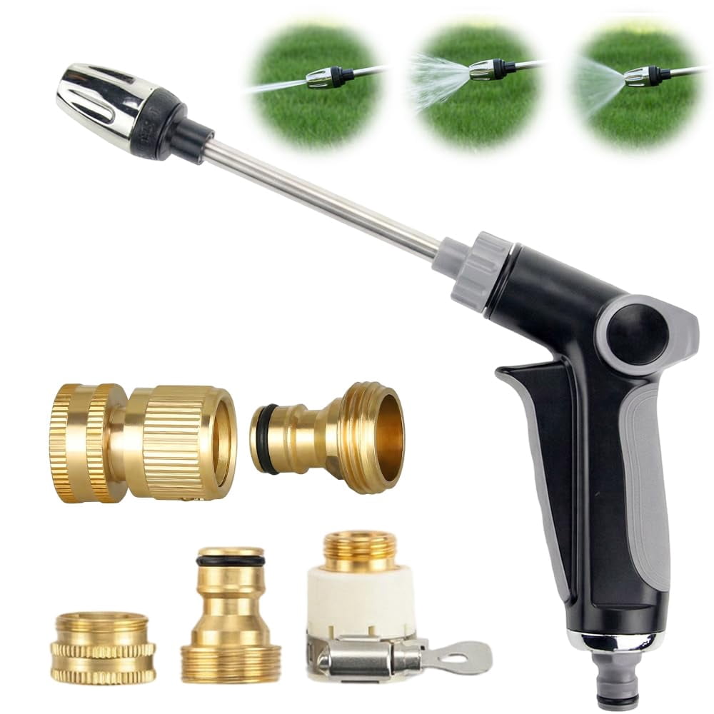 Turn Any Hose into a High Pressure Water Cleaning Jet, 2026 New Hose Nozzle High Pressure, Multi Function Lawn & Garden Watering Sprayer, Heavy Duty Garden Hose Nozzle, for Three Spray Modes