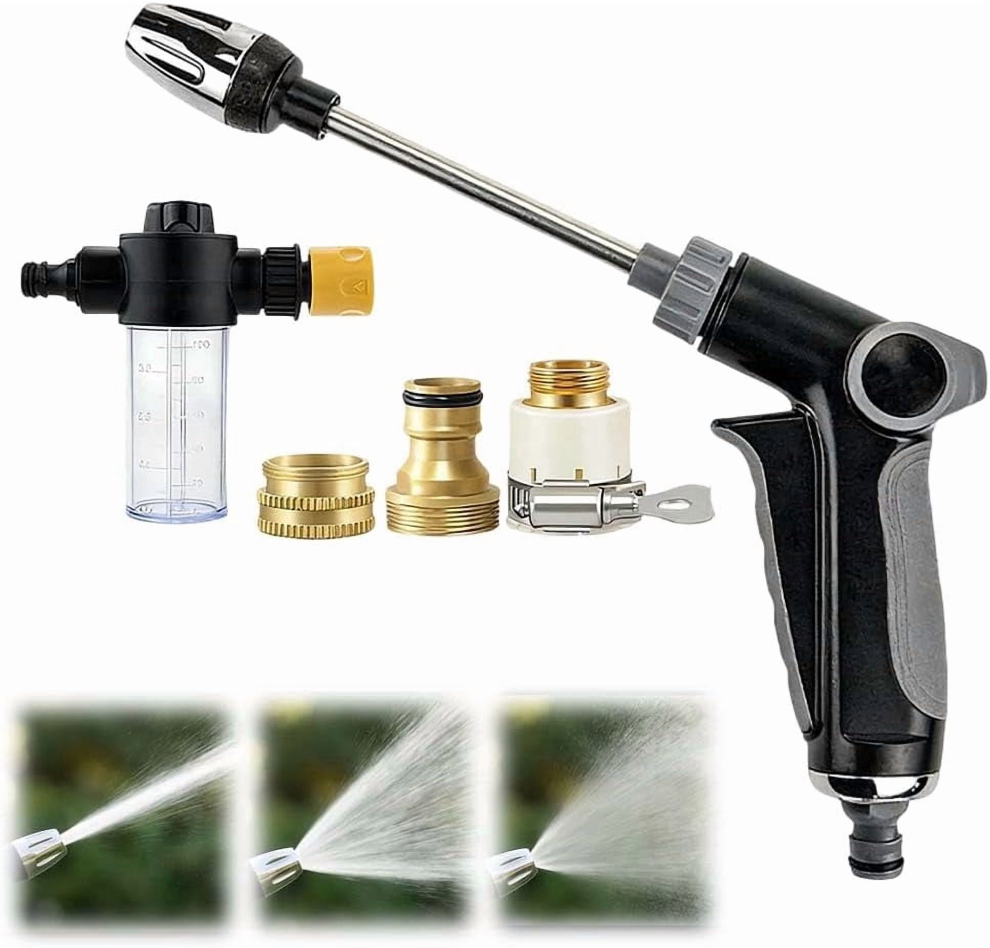 Turn Any Hose Into A High Pressure Water Cleaning Jet, 2026 New Power Jet Water with High Pressure Hose Nozzle, Multi Function Lawn & Garden Watering Sprayer for Yard Car