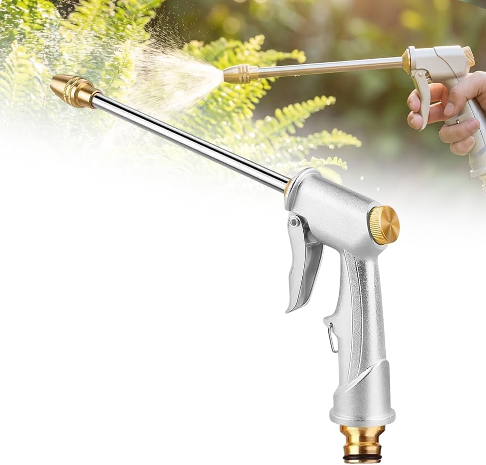 Turn Any Hose Into a High Pressure Water Cleaning Jet, 2026 Upgrade Jet Nozzle Power Washer for Garden Hose, Adjustable Lawn Garden Watering Sprayer Nozzles for Yards, Pets, Cars (Long Nozzle)