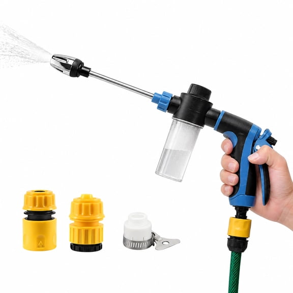 Turn any Hose Into a High Pressure Water Cleaning Jet, Heavy Duty Nozzle, Multi Function Lawn & Garden Watering Sprayer, Spray Nozzles for Yard Pets Car