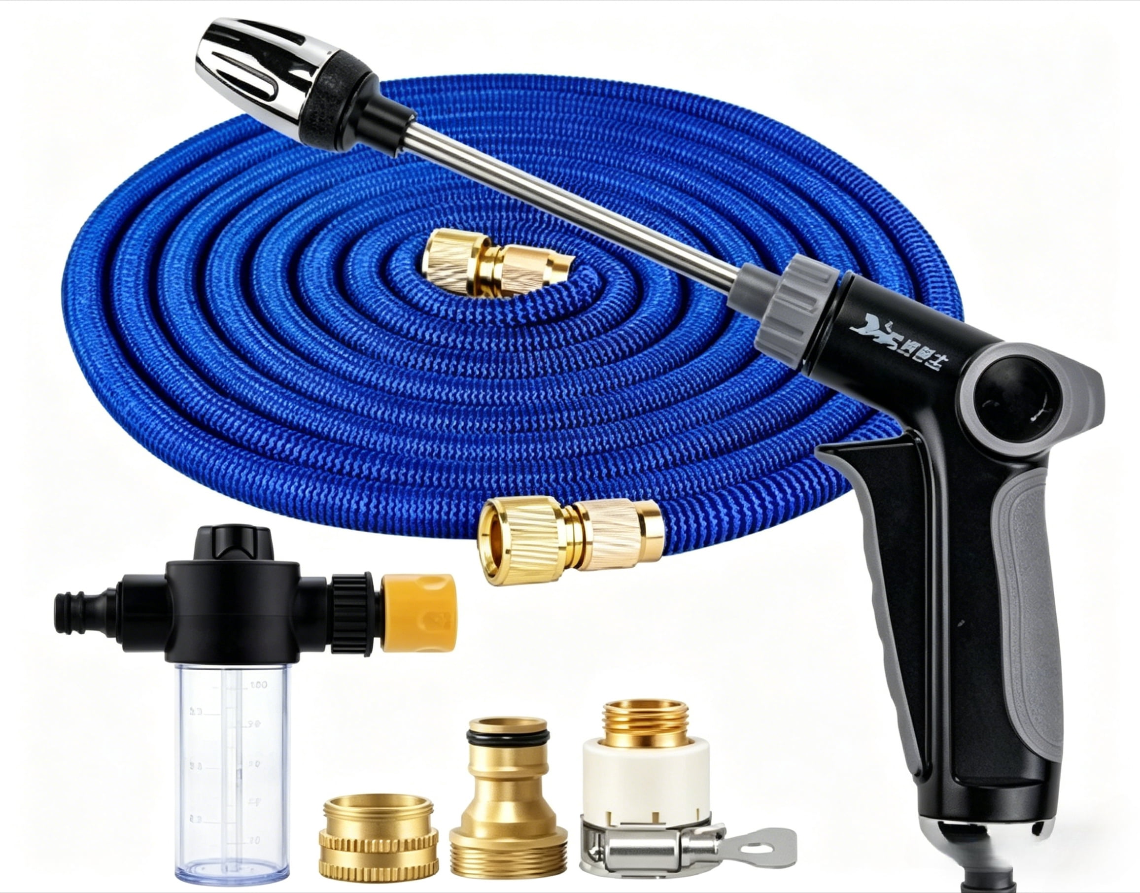 Turn Any Hose into a High Pressure Water Cleaning Jet – Heavy duty garden hose nozzle with multi-function spray, ideal for yard, pets, car, and lawn cleaning