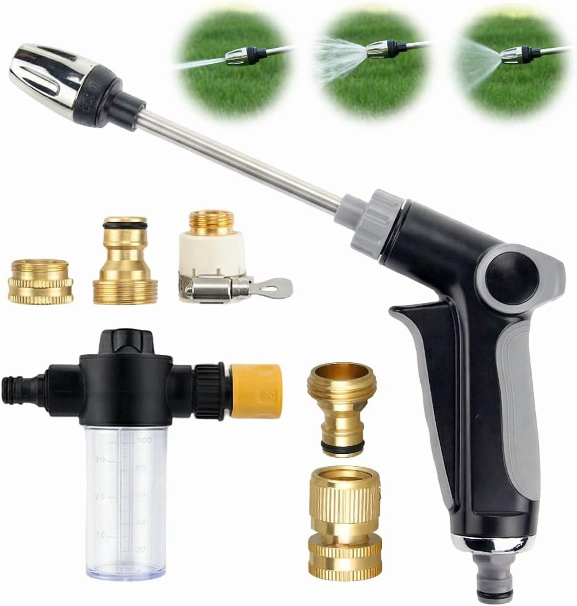 Turn Any Hose into a High Pressure Water Cleaning Jet – Heavy duty garden hose nozzle with multi-function spray, ideal for yard, pets, car, and lawn cleaning