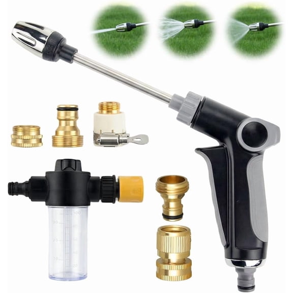 Turn Any Hose into a High Pressure Water Cleaning Jet – Heavy duty garden hose nozzle with multi-function spray, ideal for yard, pets, car, and lawn cleaning