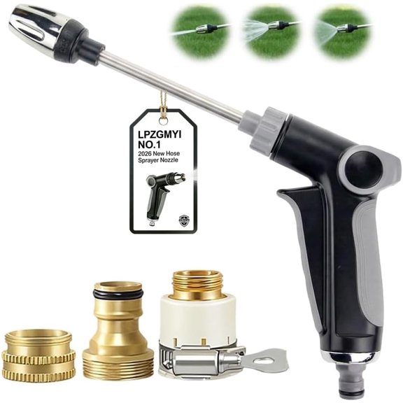 Turn Any Hose into a High Pressure Water Cleaning Jet,Hose Sprayer Nozzle,Extreme Water Pressure Tool for Garden,Washer Accessories 3 Spray Modes,Heavy Duty Garden Hoses Nozzle,Lawn (#A)