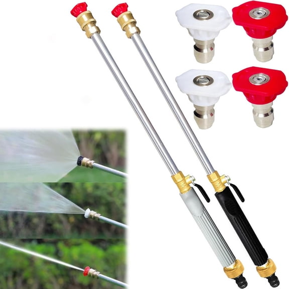 Turn Any Hose Into A High Pressure Water Jet, Jet Nozzle Power Washer for Garden Hose, Includes 3 High Pressure Nozzles and Quick Connectors, Spray Nozzle for Patio Garden Outdoor Cleaning