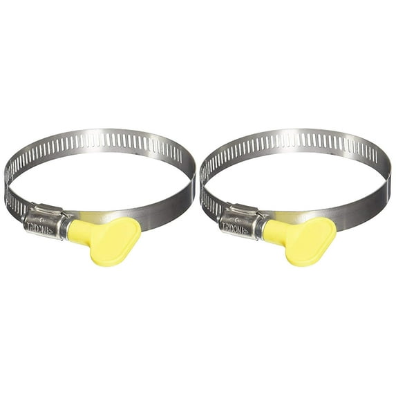 Turn-Key Clamps 5Y04858 2 1/2"-3 1/2" Carded Turn-Key Clamps for RV Hose, 2EA