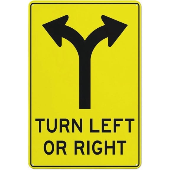 Turn Left Or Right Sign Outdoor Signs Aluminum 12X8 Inch Uv Ink Printed For House And Business
