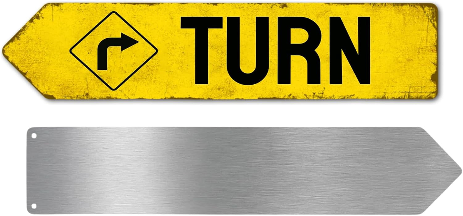 Turn Dial Sign Turn Metal Sign by DC | Arrow Metal Directional Signage for Indoor ...