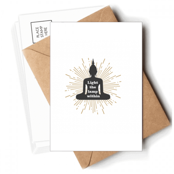 Turn Mind Lamp Guidance Art Deco Fashion Postcards Envelopes Blank Note Cards Mailing