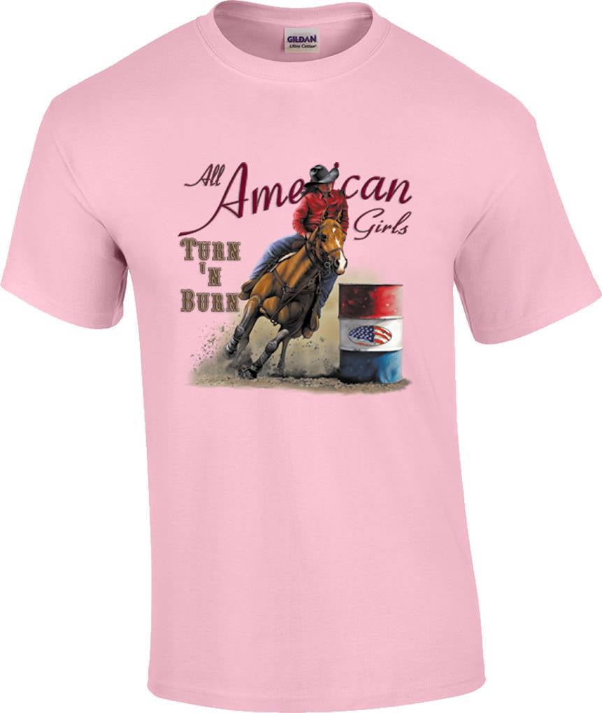 Turn N Burn Barrel Racing Cowgirl T-Shirt - Walmart.com