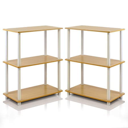 Turn-N-Tube 3-Tier Compact Multi-Purpose Shelf Display Rack, Set of 2, Multiple Colors