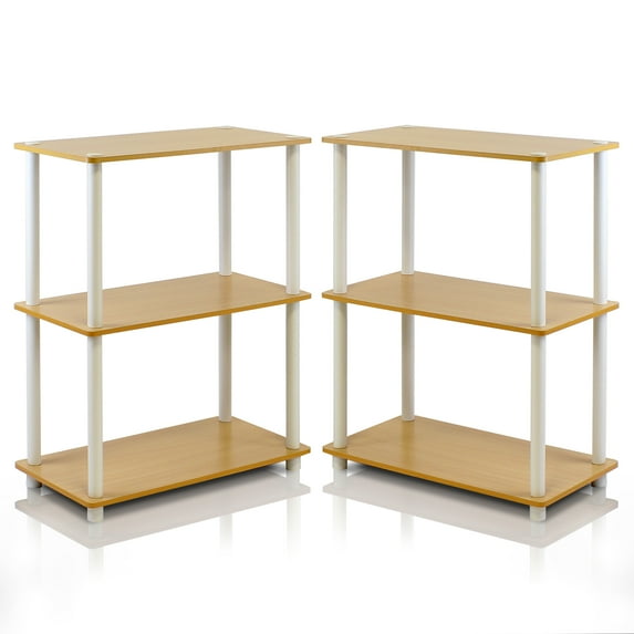Turn-N-Tube 3-Tier Compact Multi-Purpose Shelf Display Rack, Set of 2, Multiple Colors