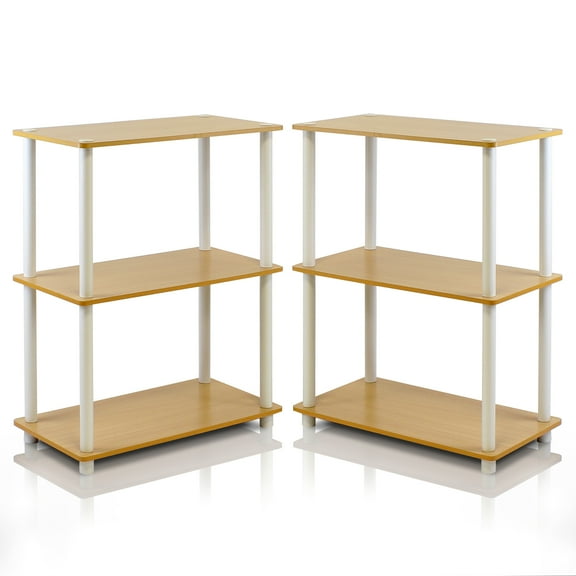 Turn-N-Tube 3-Tier Compact Multi-Purpose Shelf Display Rack, Set of 2, Multiple Colors
