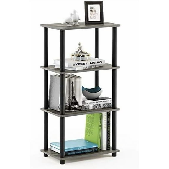 Turn-N-Tube 4-Tier Multipurpose Shelf Display Rack, Round Tubes, Blonde ...