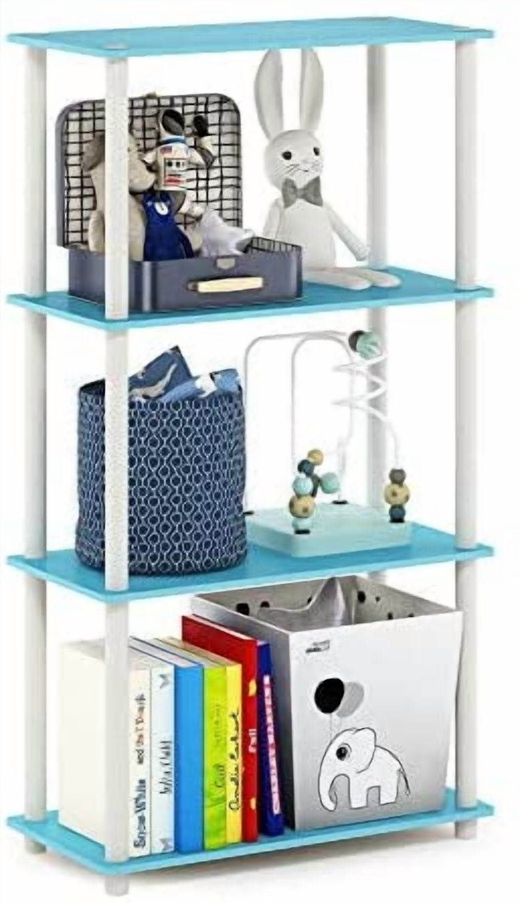 Turn-N-Tube 4-Tier Multipurpose Shelf Display Rack, Round Tubes, Light ...