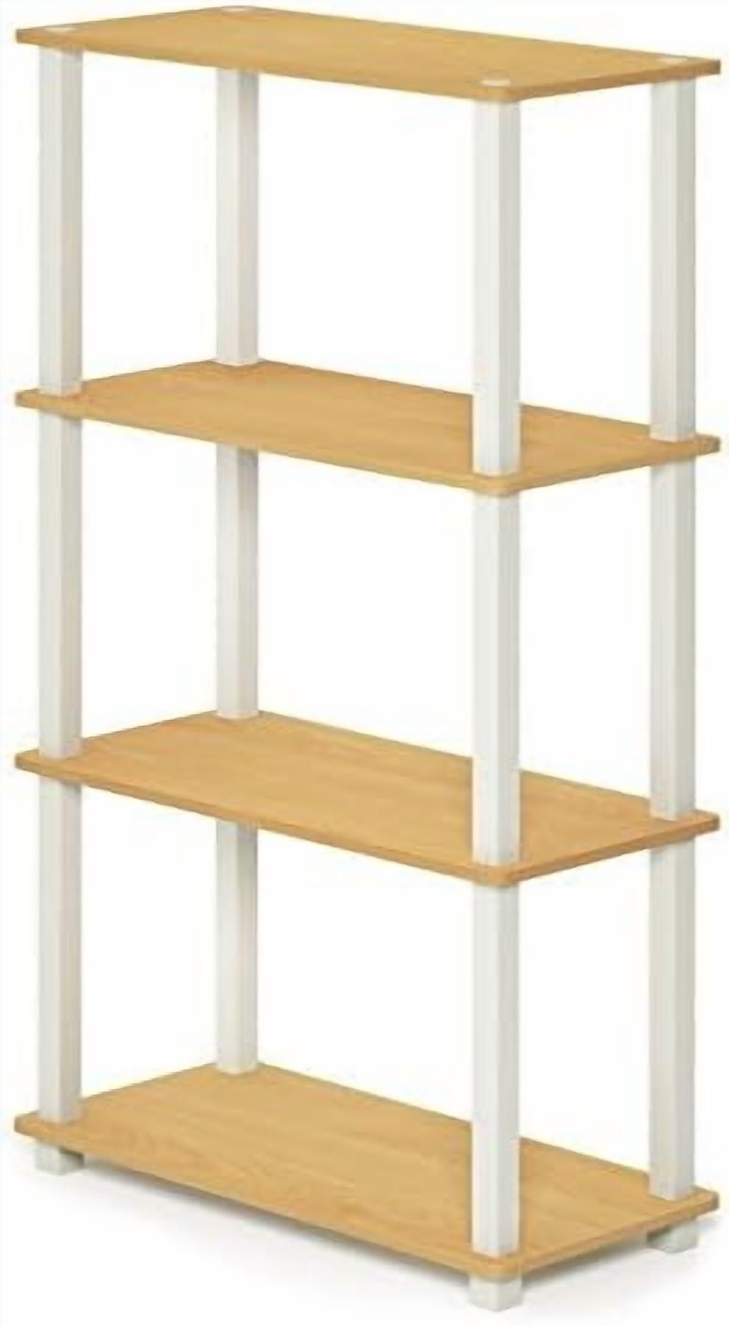 Turn-N-Tube 4-Tier Multipurpose Shelf Display Rack, Square Tube, Beech ...