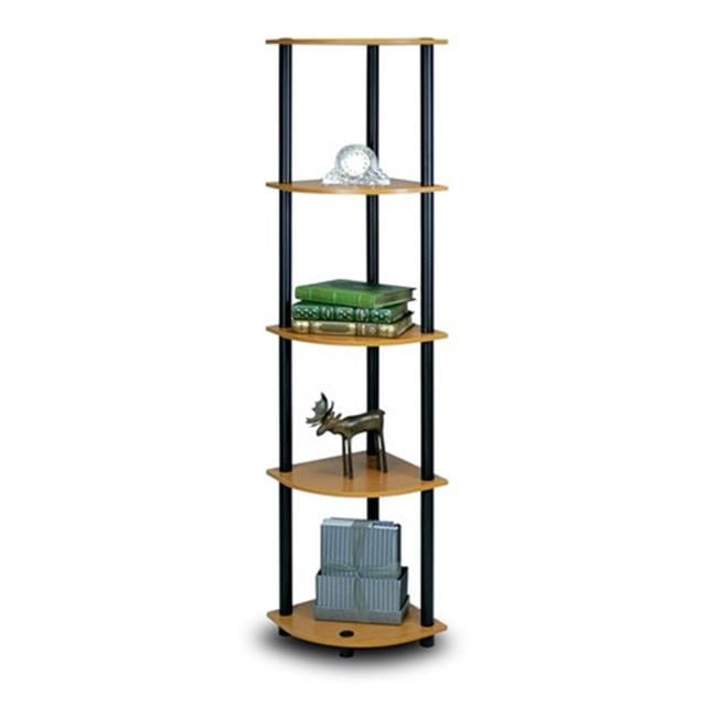 Black Corner 5-Tier Display Rack with Recycled PVC Tubes