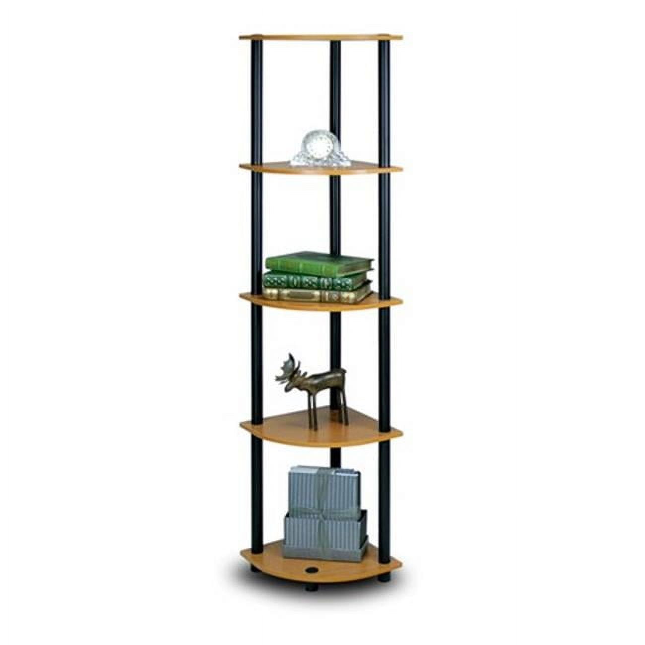 Black Corner 5-Tier Display Rack with Recycled PVC Tubes