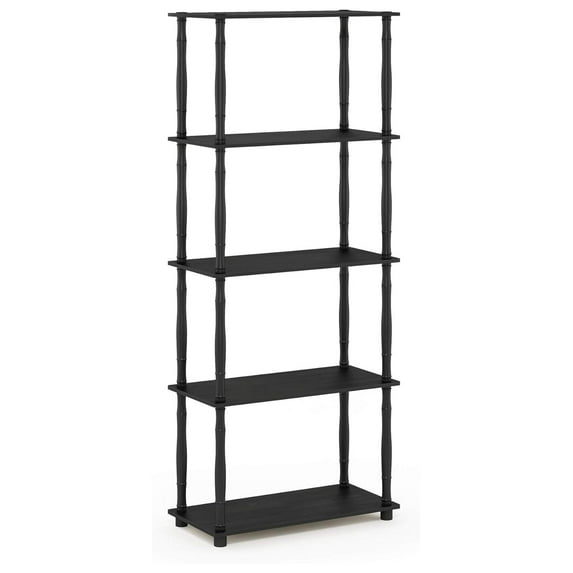 Turn-N-Tube 5-Tier Multipurpose Shelf / Display Rack / Storage Shelf / Bookshelf, Classic Tubes, Americano/Black