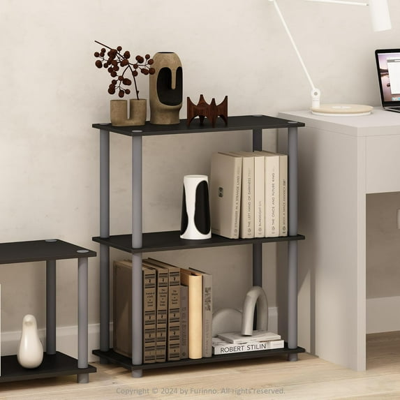 Turn-N-Tube Display Rack, 3-Tier Single, Black/Grey
