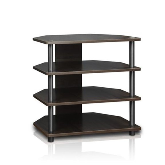Turn-N-Tube Easy Assembly 3-Tier Petite TV Stand, Espresso - 23.2 x 23.7 x 14.6 in.