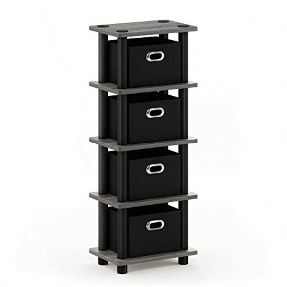 Turn-N-Tube LACi 4-Bins System Rack French Oak Grey/Black