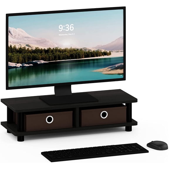 Turn-N-Tube Monitor Stand, Espresso/Black