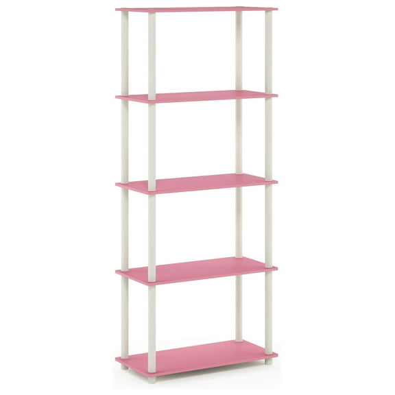 Turn-N-Tube Multipurpose Shelf / Display Rack / Storage Shelf / Bookshelf, 5-Tier Round Tube, /White