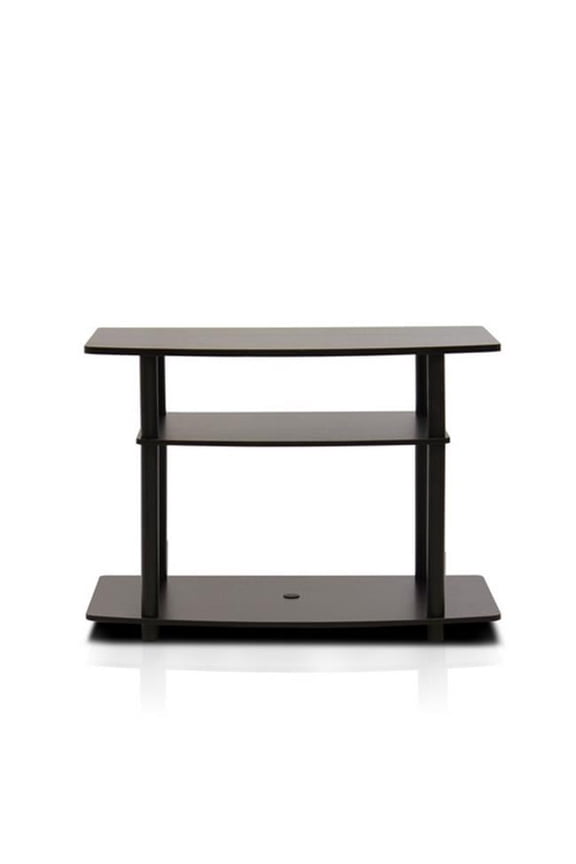 Turn-N-Tube No Tools 3-Tier TV Stands, Dark Brown & Black - 23.3 x 31.5 x 15.8 in.