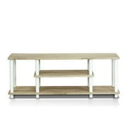 Turn-N-Tube No Tools 3D 3-Tier Entertainment TV Stands, White - 16.2 x 43.8 x 11.7 in.