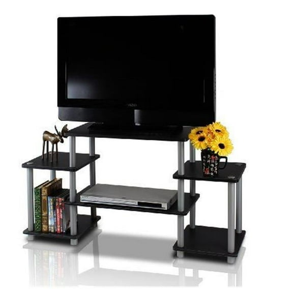 Turn-N-Tube No Tools Entertainment Center, Black & Grey - 22.85 x 41.5 x 11.6 in.