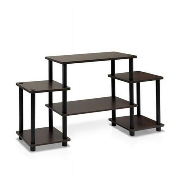 Turn-N-Tube No Tools Entertainment Center, Dark Brown & Black - 22.85 x 41.5 x 11.6 in.