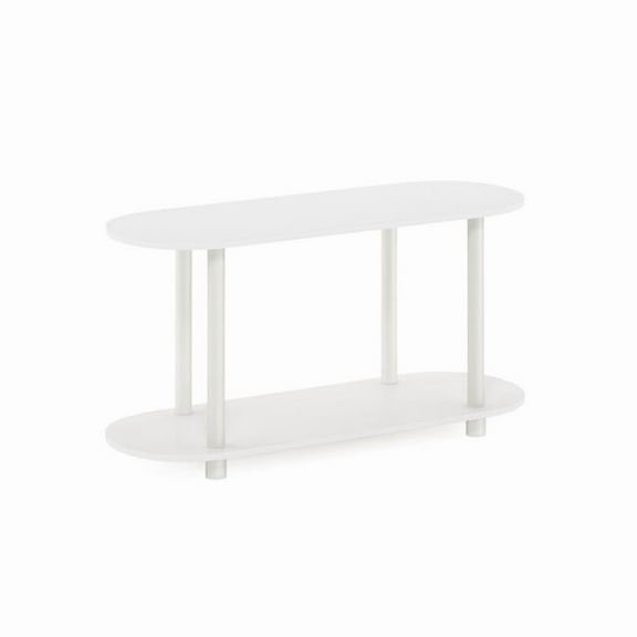 Turn-N-Tube No Tools Modern Oval Side Table, White & Virgin White