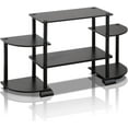 TurnNTube Rounded Corner TV Entertainment Center, Espresso/Black