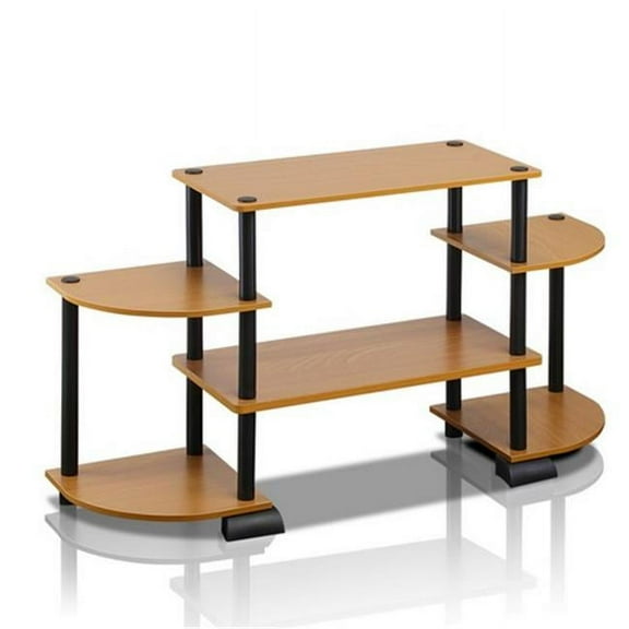 Turn-N-Tube Roundedecorner TV Entertainment Center, Light Cherry & Black - 22.85 x 41.5 x 11.6 in.