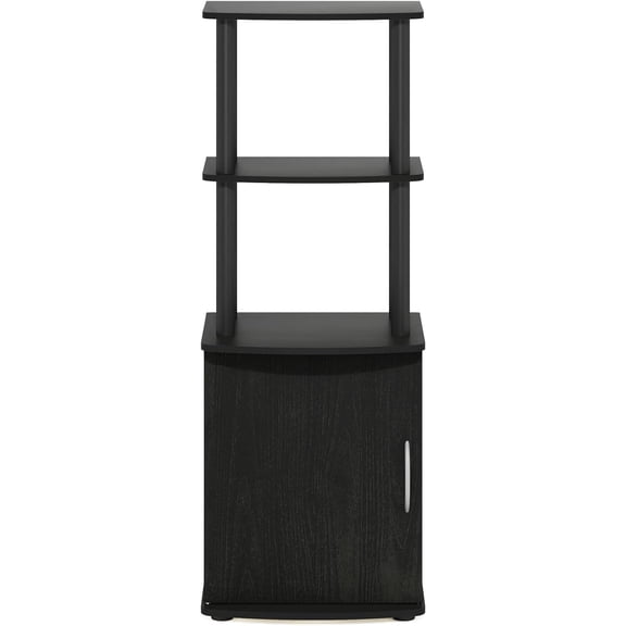 Turn-N-Tube Tall TV Entertainment Side Table Display Rack with Storage Cabinet, 2-Tier, Blackwood/Black