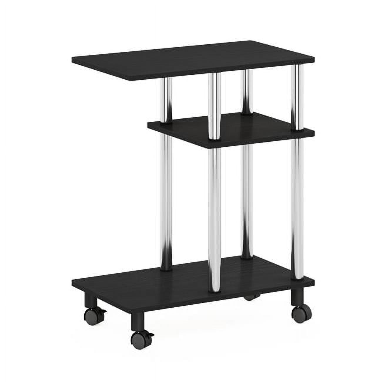 Americano and Stainless Steel U Shape Sofa Side Table with Casters