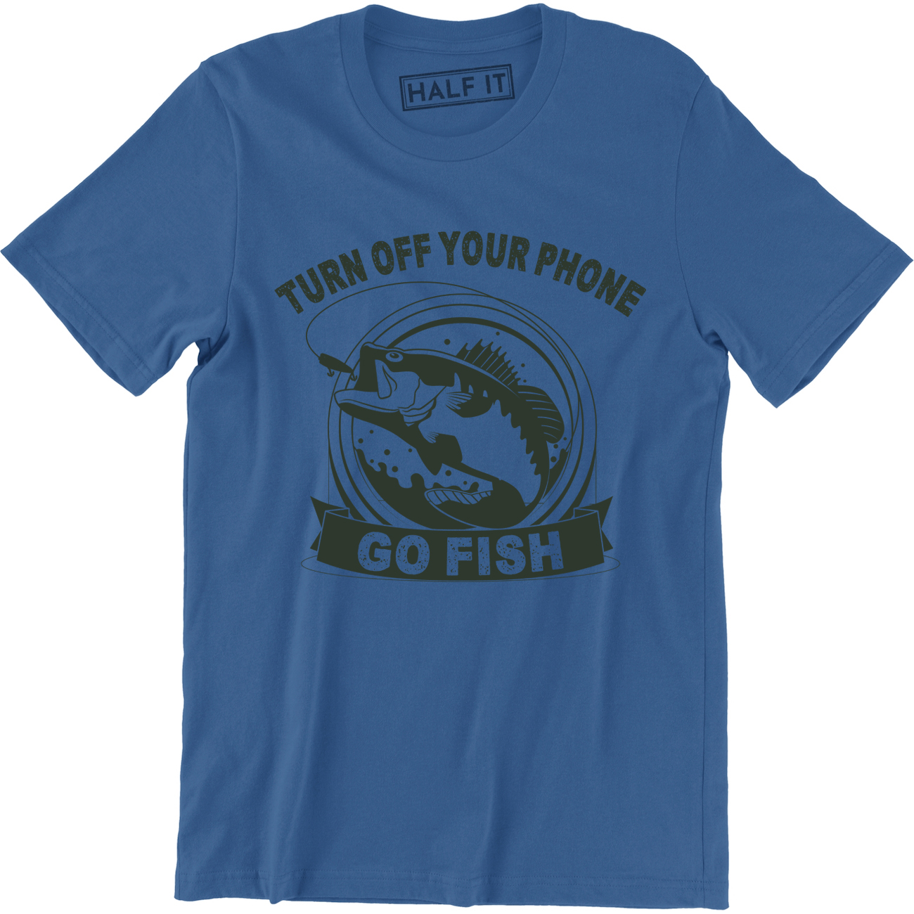 Turn Off Your Phone Go Fish - Funny Work Meme Men's T-Shirt