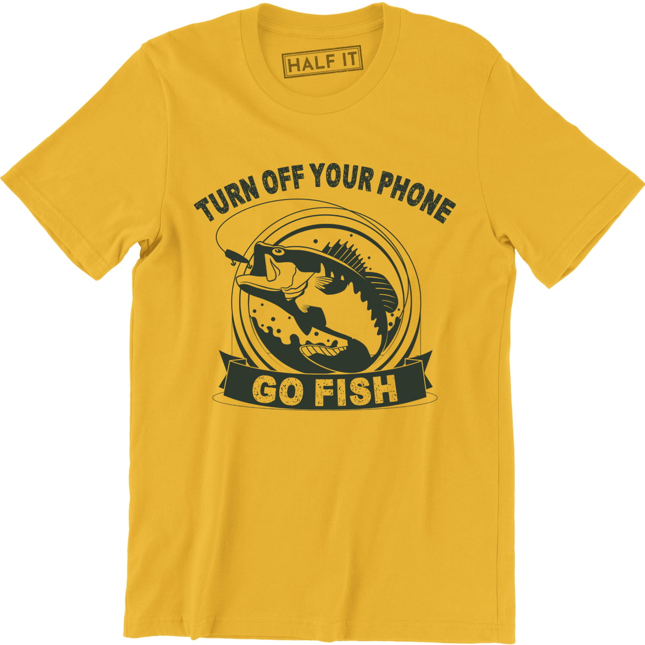Turn Off Your Phone Go Fish Funny Work Meme Men's T-Shirt, 48% OFF