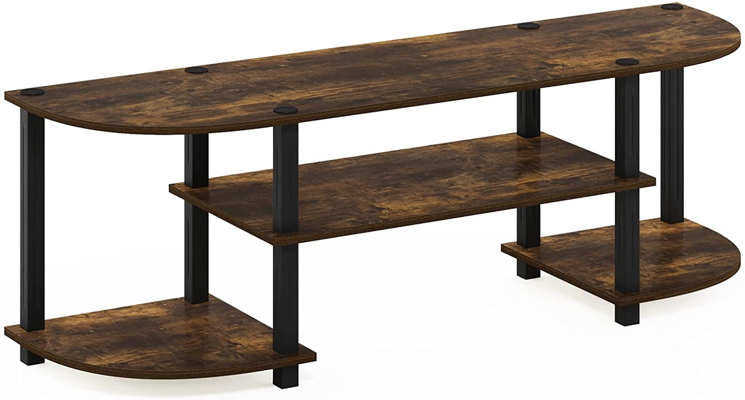 TurnSTube Wide TV Entertainment Center, Amber Pine/Black