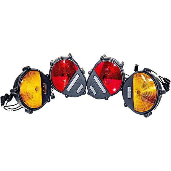 Turn Signal Light Assemblies 4PK Front Rear- Black