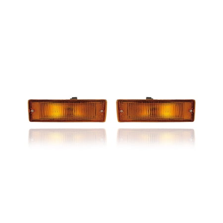 Turn Signal Light Assembly - Compatible/Replacement for '88-97 Nissan Hardbody Pathfinder - Pair, Left Driver + Right Passenger Set - B613041G02, B613541G02 Fits select: 1995-1997 NISSAN TRUCK