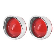 Turn Signal Light Bezels Visor Red Lens Cover For Harley Touring Dyna Street Bob