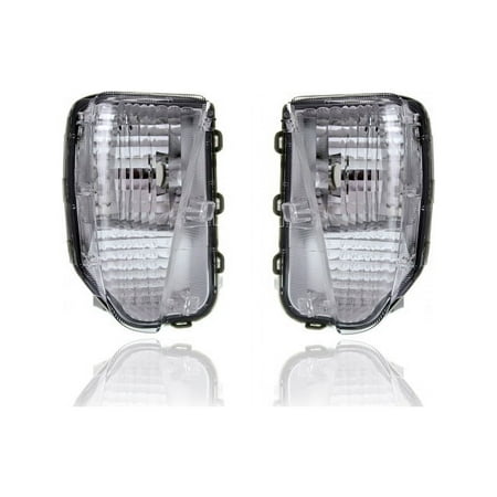 Turn Signal Light - Compatible/Replacement for '12-15 Toyota Prius/Plug-In - Without LED Daytime Running Light, On Front Bumper - Pair, Left Driver + Right Passenger Set - 8151147040, 8152147040
