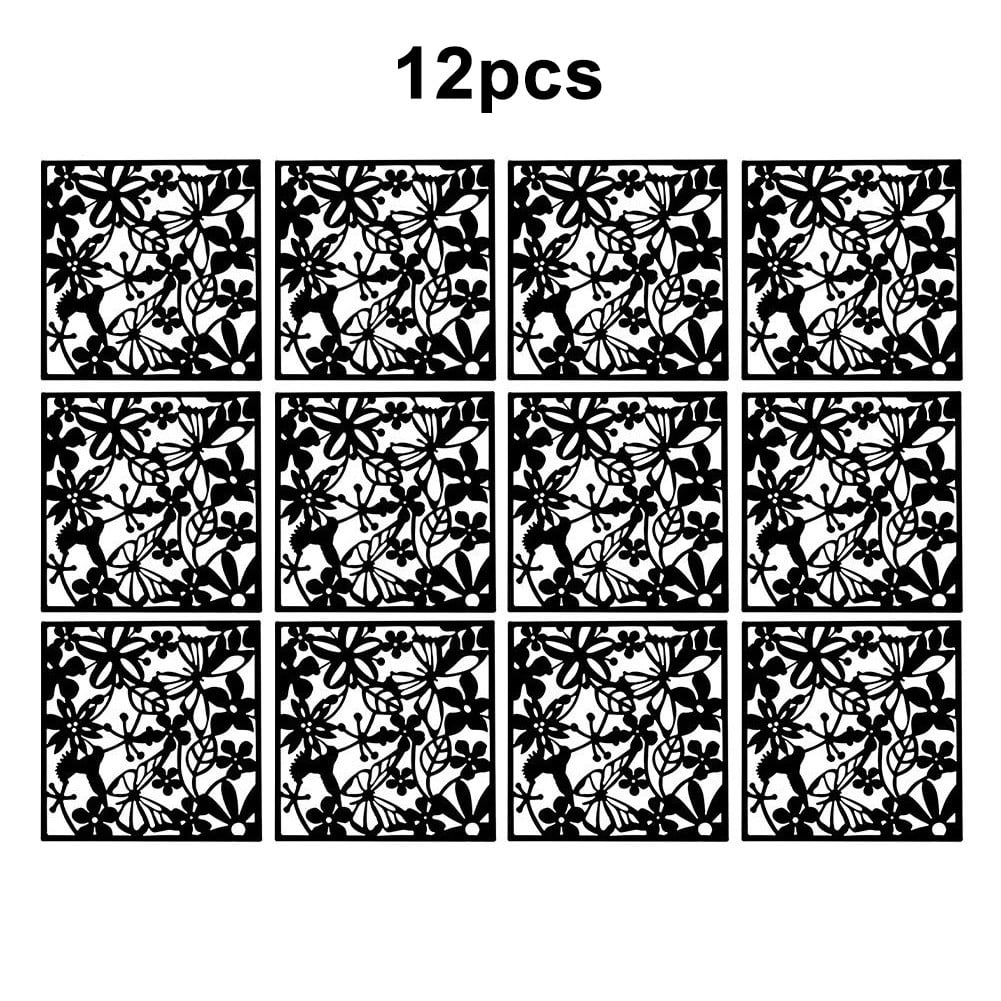 Hanging Room Divider, 12 PCS Portable Room Partitions for Room Separator, Sreen Panels for Living Room Bedroom Home Decoration,Black