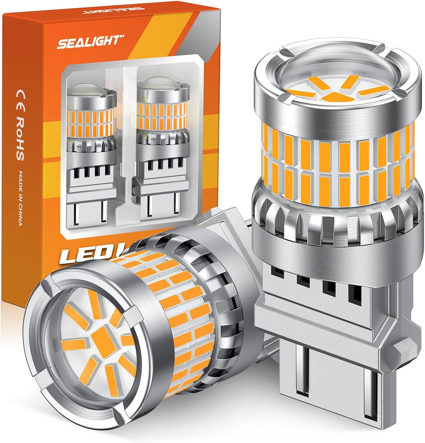 Turn Signal Ligt Bulbs, 3157 LED Bulb Amber, 700% Brigter 3157A 3156 ...