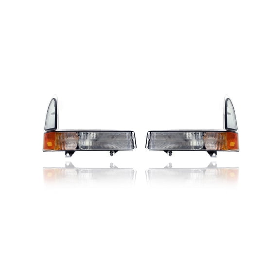 Turn Signal - Parking Light - Eagle Eye Compatible/Replacement for '02-04 Ford Super-Duty, 01-05 Excursion With No-Boundaries Package - Pair, Left Driver + Right Passenger Set 2C3Z13200AA, 2C3Z13201AA