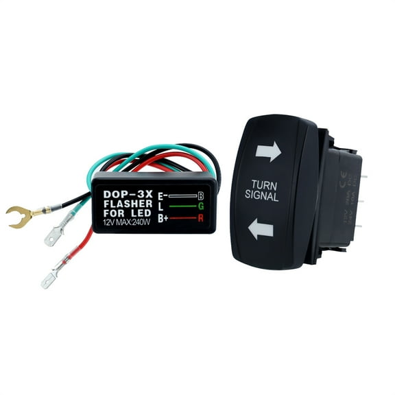 Turn Signal Rocker Switch w/ Flasher Fit for ATV UTV RV Vehicle Off-Road Pickup