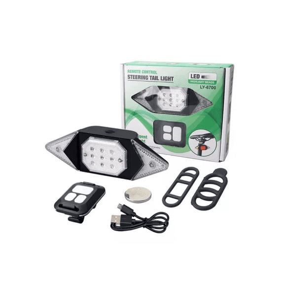 Turn Signal USB Charging Waterproof Bicycle Turn Signal for Mountain Bikes Road Bikes Cross Country Bikes Racing Cars Etc Black